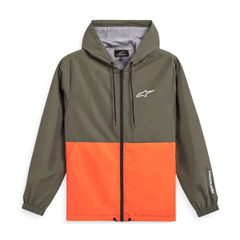 Chamarra Rompevientos Speeder Verde Militar / Naranja
