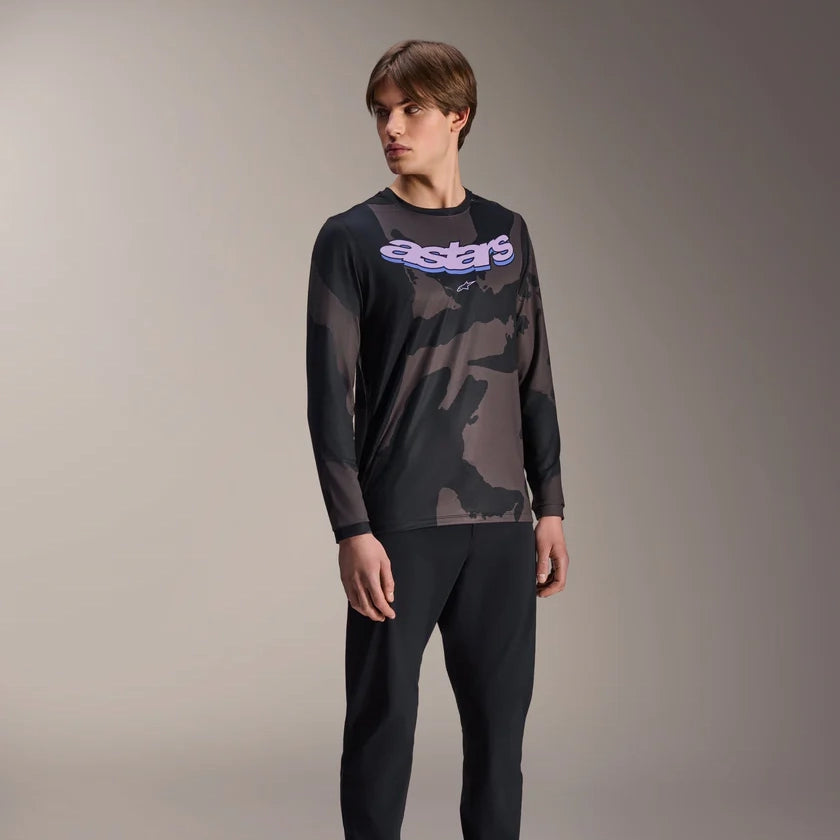 Jersey A-Dura Hollow Camo Negro - Manga Larga