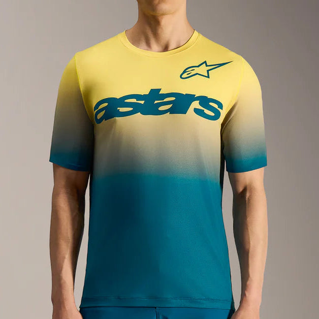 Jersey A-Dura Astars 2.0 Azul/Amarillo Fluo - Manga Corta