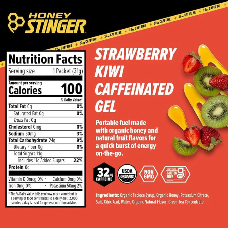 Gel Honey Stinger Fresa-Kiwi Con Cafeína 32gr