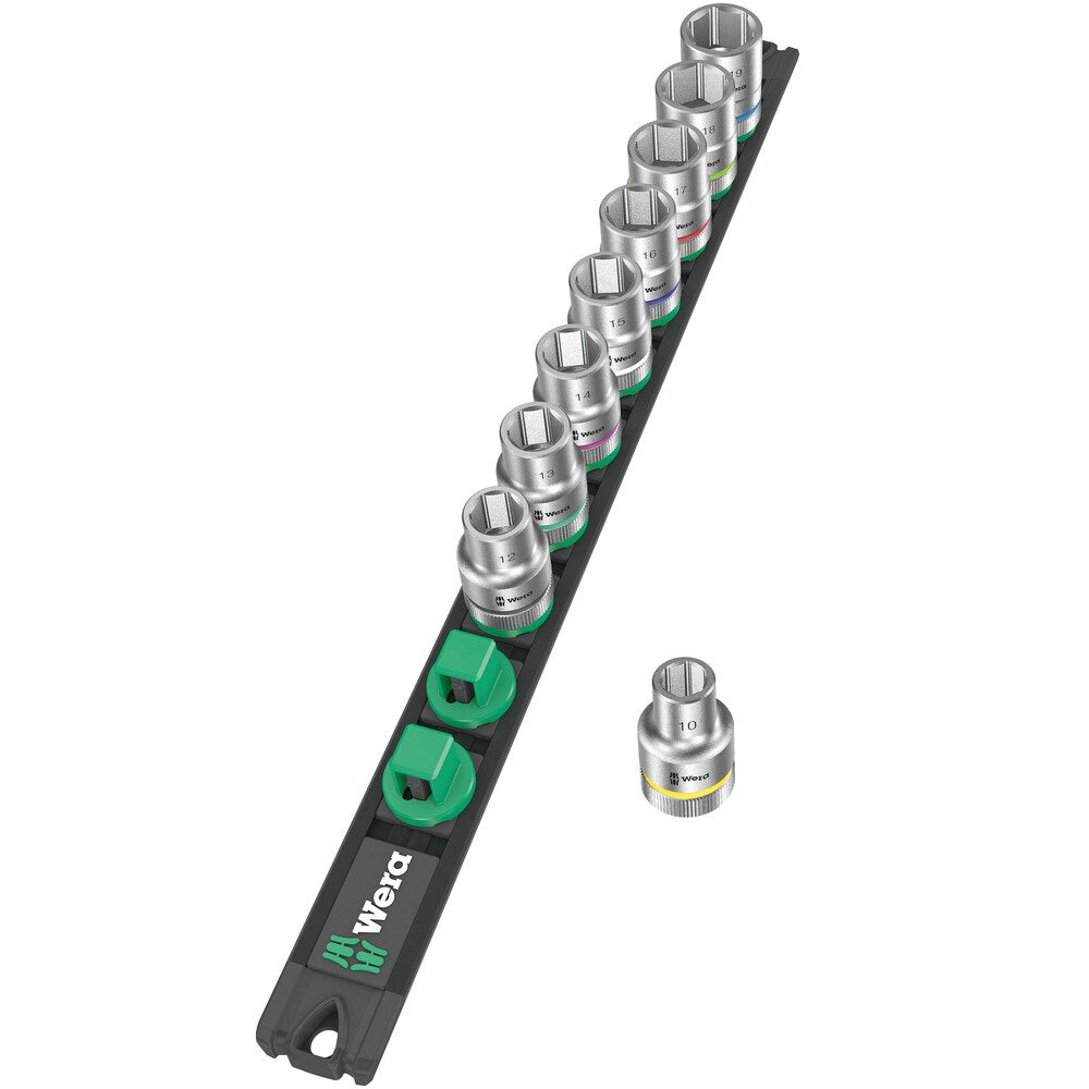 Juego de dados métricos y riel, entrada de 1/2"