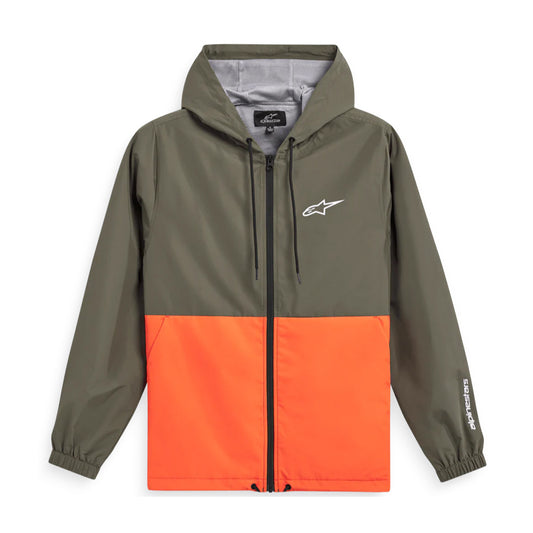 Chamarra Rompevientos Speeder Verde Militar / Naranja