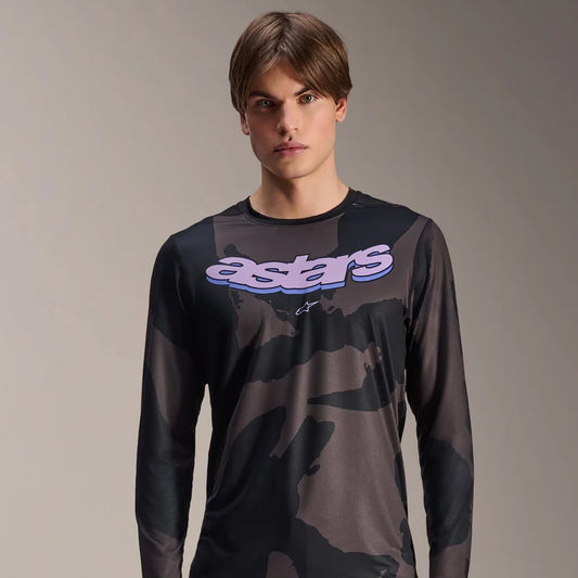 Jersey A-Dura Hollow Camo Negro - Manga Larga