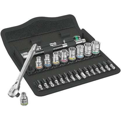 Juego de matraca Zyklop 1/4", Métrico de 28 piezas